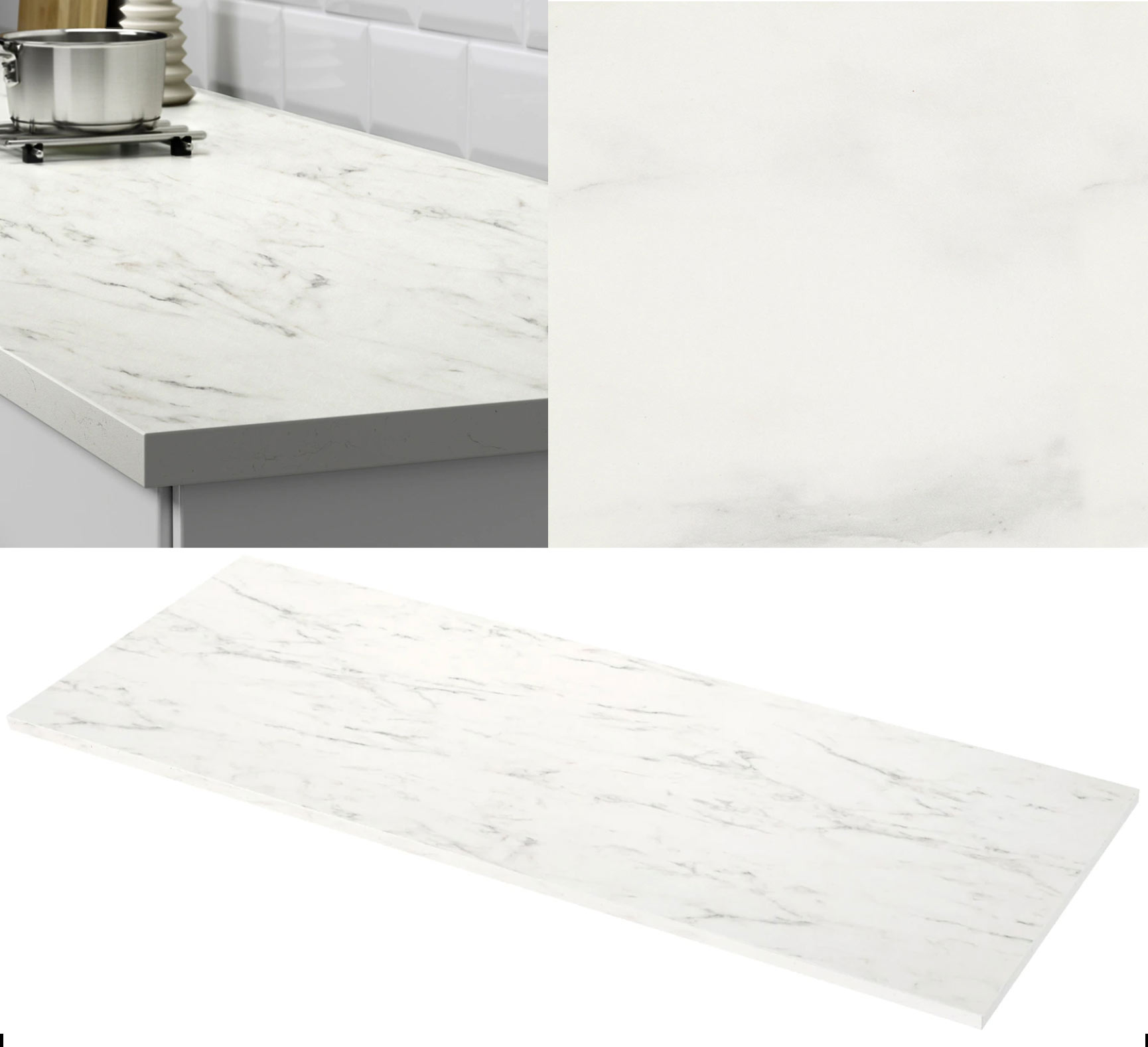 Ikea Laminate Countertops EKBACKEN White Marble Effect 